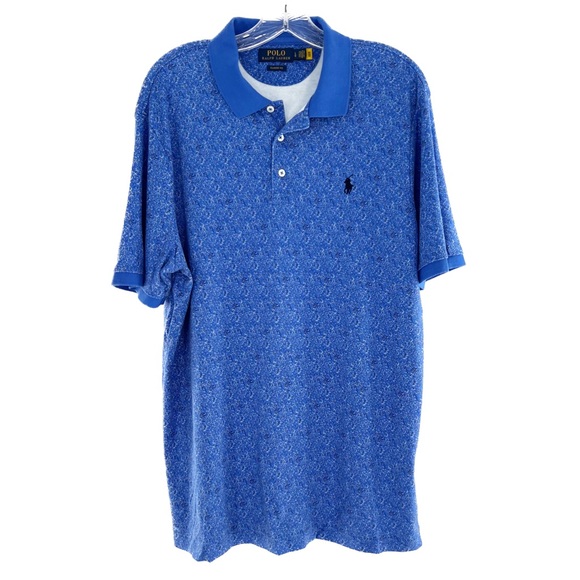 Polo Ralph Lauren Classic Fit Floral Print Interlock Polo Shirt Men's Size Large - Picture 1 of 12